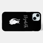 Coques Case-Mate iPhone Carton chat mignon Winking Kitty Noir (Verso (horizontal))