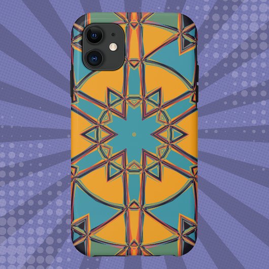 Coques Case-Mate iPhone Carton Mandala bleu jaune et orange