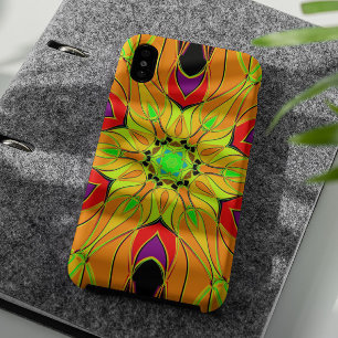 Case-Mate iPhone Case Carton Mandala Fleur orange vert et rouge