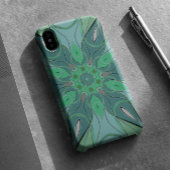 Coques Case-Mate iPhone Carton Mandala Flower bleu et vert
