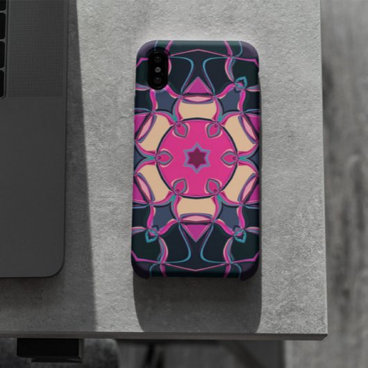 Coques Case-Mate iPhone Carton Mandala Flower rose jaune et noir