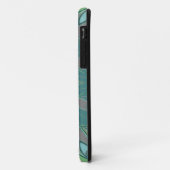 Coques Case-Mate iPhone Carton Mandala Flower vert et bleu (Dos/Gauche)