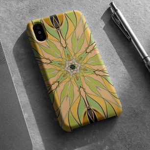 Case-Mate iPhone Case Carton Mandala Flower vert Jaune et orange