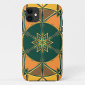 Coques Case-Mate iPhone Carton Mandala jaune orange et vert (Dos)