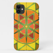 Coques Case-Mate iPhone Carton Mandala jaune orange et vert (Dos)