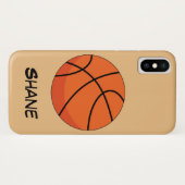 Coques Case-Mate iPhone Cartoon Basketball Ball | Add Name (Dos (Horizontal))