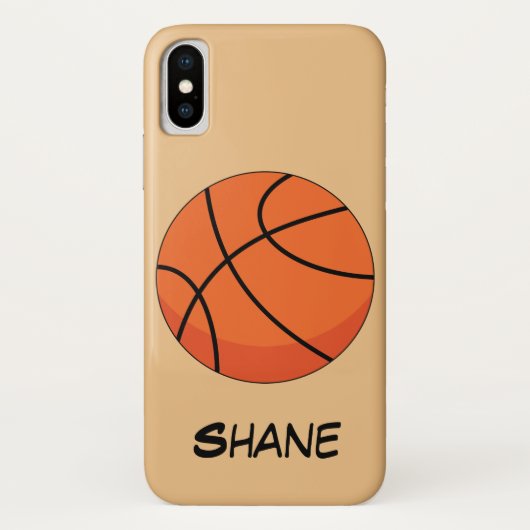 Coques Case-Mate iPhone Cartoon Basketball Ball | Add Name (Dos)