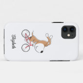 Coques Case-Mate iPhone Cartoon Chien Mignonne Chien Chiot Vélo Vélo Vélos (Dos (Horizontal))