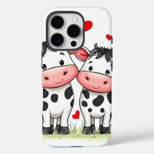 Coques Case-Mate iPhone Cartoon Cow Couple Love (Verso)
