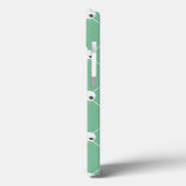 Coques Case-Mate iPhone Cartoon Crânes blanches sur vert Embossé Texte Eff (Verso / Gauche)