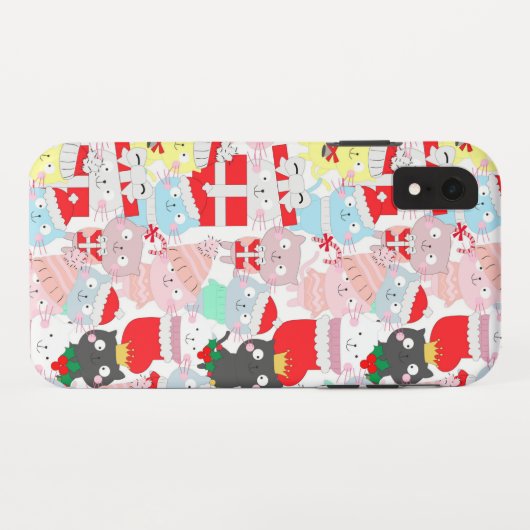 Coques Case-Mate iPhone Cartoon de chat Festif mignon (Dos (Horizontal))