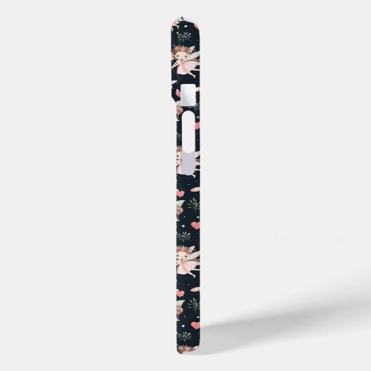 Coques Case-Mate iPhone Cartoon Fairy With Flowers Seamless Pattern (Verso / Gauche)