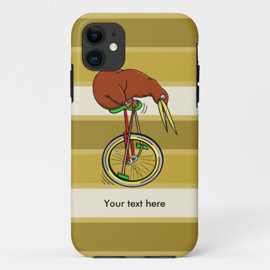 Coques Case-Mate iPhone Cartoon Kiwi Bird Unicyling (Dos)