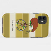 Coques Case-Mate iPhone Cartoon Kiwi Bird Unicyling (Dos (Horizontal))