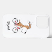 Coques Case-Mate iPhone Cartoon mignon Chien Chien Chiot Vélo Vélos (Verso (horizontal))