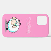 Coques Case-Mate iPhone Cartoon mignon rose fille mouton (Verso (horizontal))