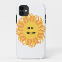 Cartoon Smiling Sun Graphic Changeable Color BG