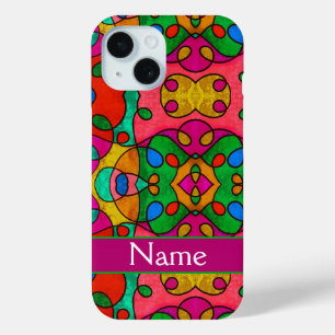 Coque Pour iPhone 15 Cartouche couleur personnalisée avec votre nom