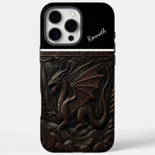 Coques iPhone 16 Pro Max Carture de dragon sur le sommet de la montagne