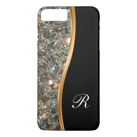 Coques Case-Mate iPhone Cas chic de monogramme de Bling (Dos)