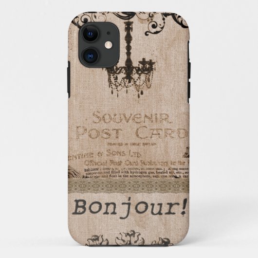 Coques Case-Mate iPhone Cas chic minable français d'Iphone 5 de toile de (Dos)