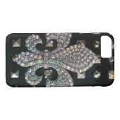 Coques Case-Mate iPhone Cas clouté de fleur de lis (Dos (Horizontal))