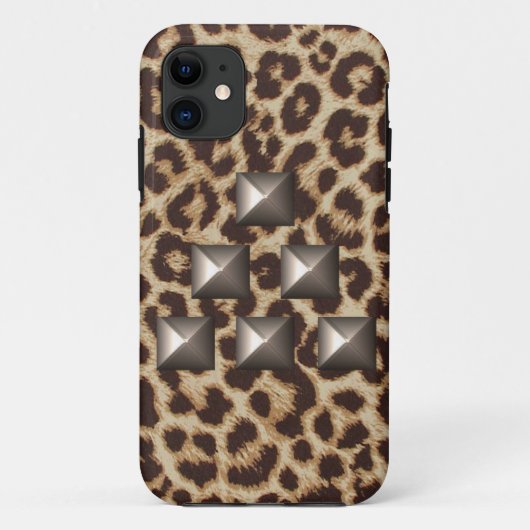 Coques Case-Mate iPhone Cas clouté par triangle de guépard (Dos)
