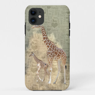Coque iPhone 11 Cas de l'iPhone 5 de girafe de maman et de famille