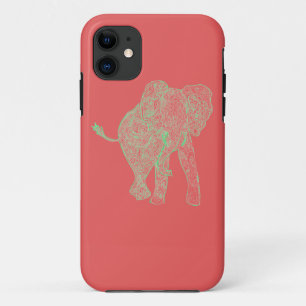 Etui iPhone Case-Mate Cas de l'iPhone 5 d'éléphant de chaux/pêche