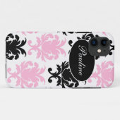 Coques Case-Mate iPhone Cas de l'iPhone 5S de monogramme de damassé (Dos (Horizontal))