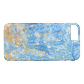 Coques Case-Mate iPhone Cas de l'iPhone 7 d'aquarelle d'or bleu et jaune (Dos (Horizontal))