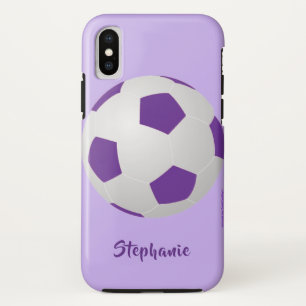 Coque Case-Mate Pour iPhone cas de l'iPhone X, ballon de football, pourpre,