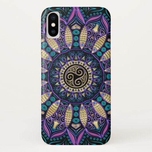 Coques Case-Mate iPhone Cas de l'iPhone X de mandala de Triskele de Celtic (Dos)