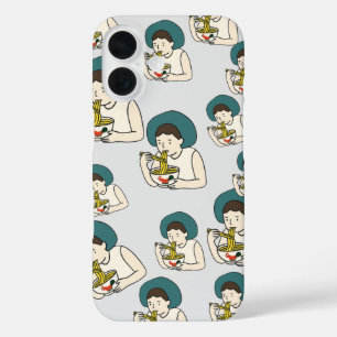 Coques iPhone 16 Cas dessin animé manger nouilles de poulet