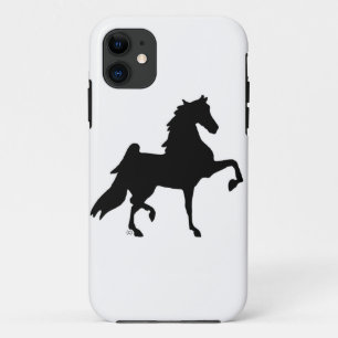 Coque iPhone 11 Cas d'Iphone à peine là/silhouette de Saddlebred