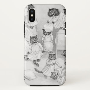 Coque iPhone X Cas d'iphoneX de combat de chaton de Louis Wain
