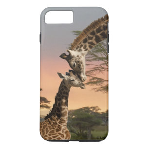 Coque iPhone 8 Plus/7 Plus Cas dur plus de l'iPhone 7 de girafe de mère et d