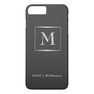 Coque Case-Mate Pour iPhone Cas exécutif de monogramme gris du Gunmetal des