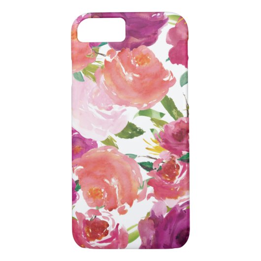 Coques Case-Mate iPhone Cas floral de l'iPhone 7 d'aquarelle moderne (Dos)