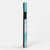 Coques Case-Mate iPhone Cas floraux turquoises de motif (Dos/Droite)