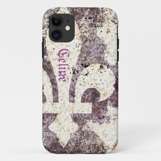 Coques Case-Mate iPhone Cas grunge de téléphone de fleur de lis (Dos)