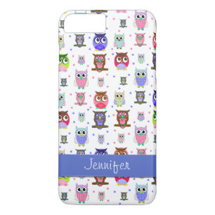 Coque iPhone 8 Plus/7 Plus Cas plus de l'iPhone 7 colorés de hiboux de bande