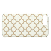Coques Case-Mate iPhone Cas plus de l'iPhone 7 de Quatrefoil dans le brun (Dos (Horizontal))