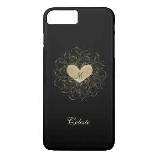 Case-Mate iPhone Case Cas plus de l'iPhone 7 d'or de monogramme de coeur