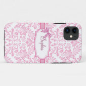 Coques Case-Mate iPhone Cas rose Girly d'Iphone 5 de damassé (Dos (Horizontal))
