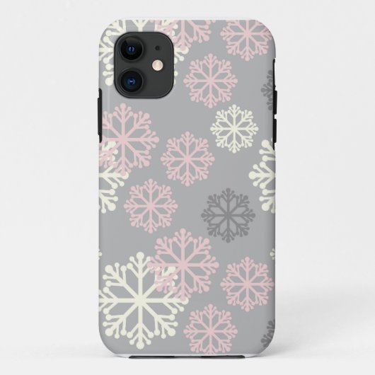 Coques Case-Mate iPhone Cas rose mignon de l'iPhone 5 d'hiver de flocon de (Dos)