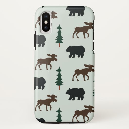 Coques Case-Mate iPhone Cas rustique de téléphone d'orignaux d'ours (Dos)