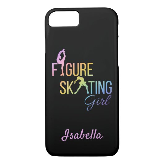 Coques Case-Mate iPhone Cas téléphonique Patineuse artistique rose arc-en- (Dos)