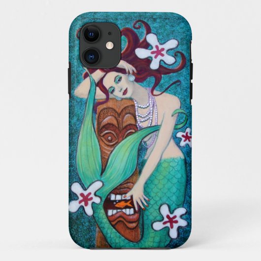 Coques Case-Mate iPhone Cas tropical de l'iPhone 5 de sirène de Tiki (Dos)