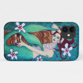 Coques Case-Mate iPhone Cas tropical de l'iPhone 5 de sirène de Tiki (Dos (Horizontal))